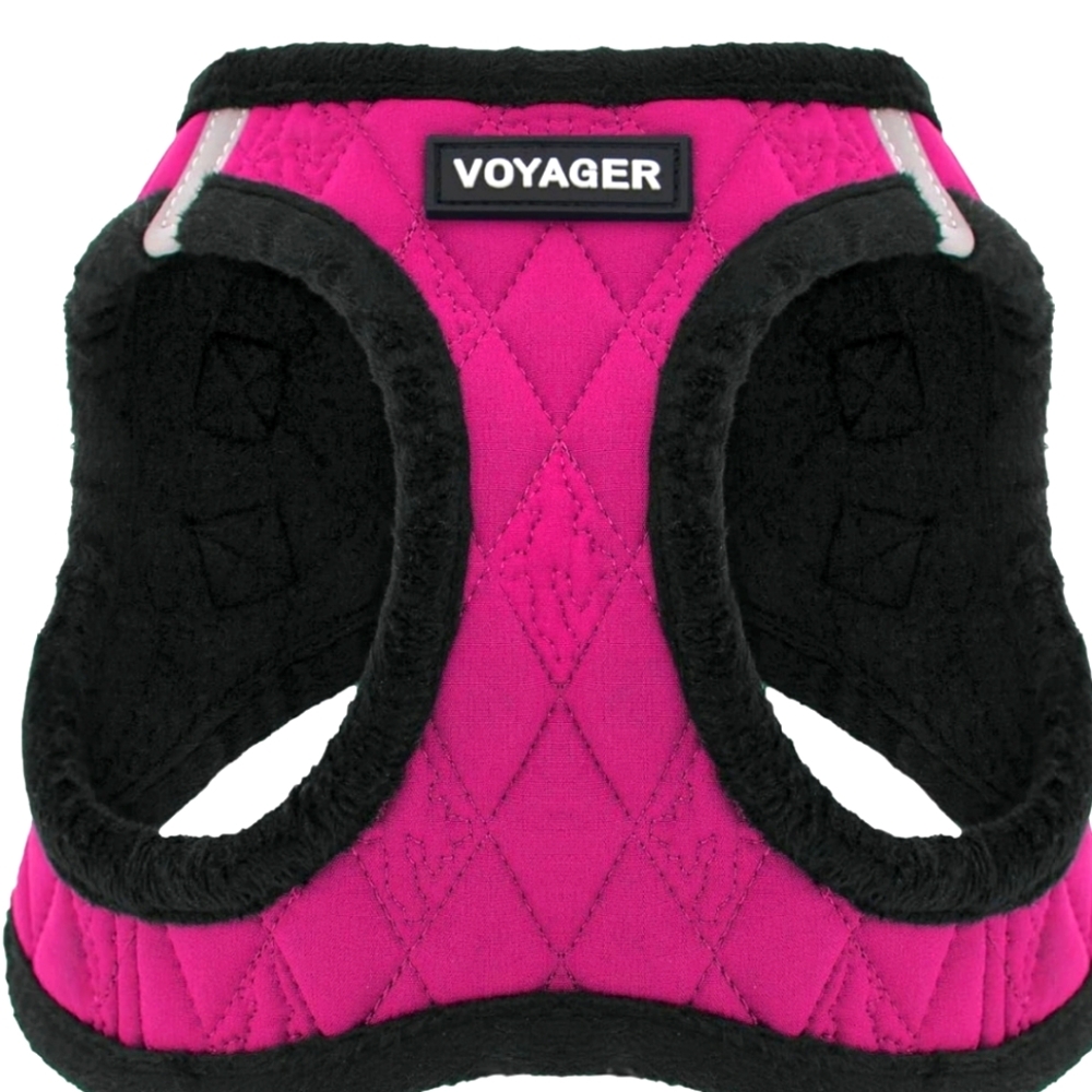 Voyager step in Hot Pink Black dog harness Quilted Look sz xl nwt
